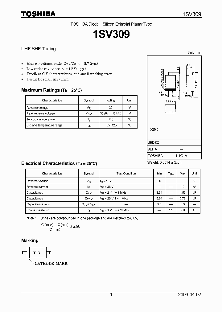 1SV309_508660.PDF Datasheet