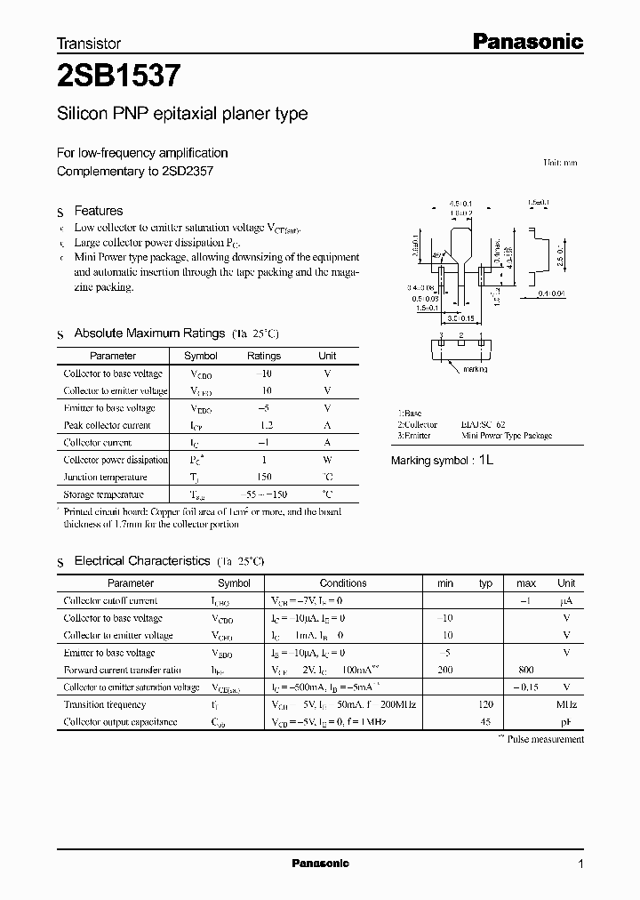 2SB1537_499503.PDF Datasheet