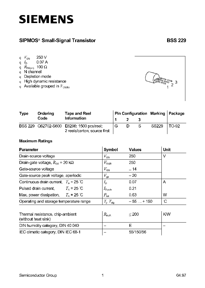 BSS229_536501.PDF Datasheet