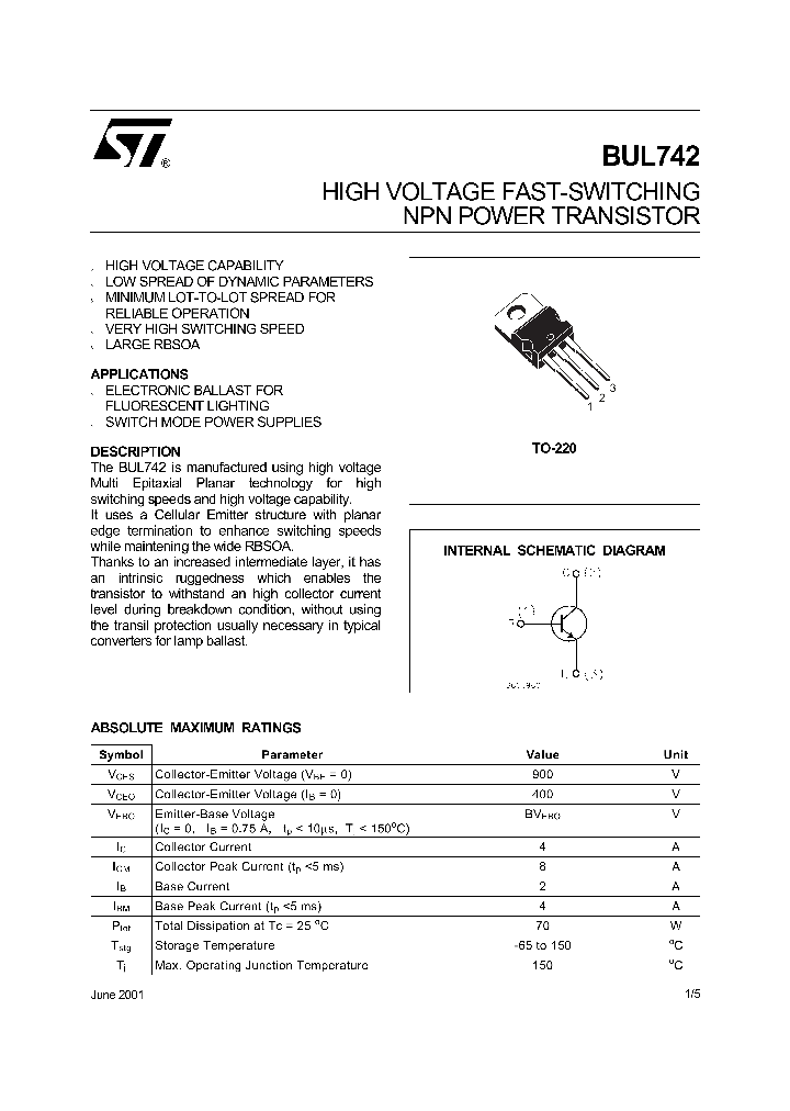 BUL742_492732.PDF Datasheet