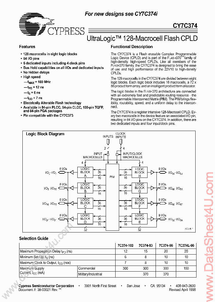 CY7C374_517807.PDF Datasheet