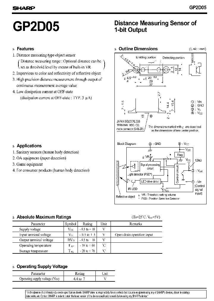 GP2D05_501314.PDF Datasheet