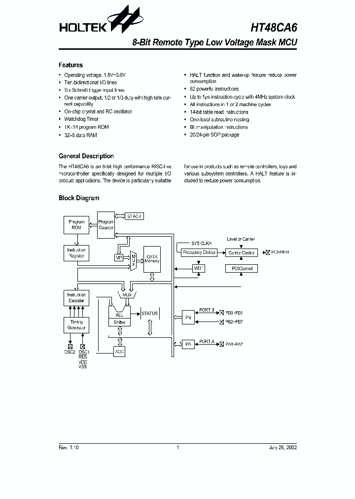 HT48CA6_542111.PDF Datasheet