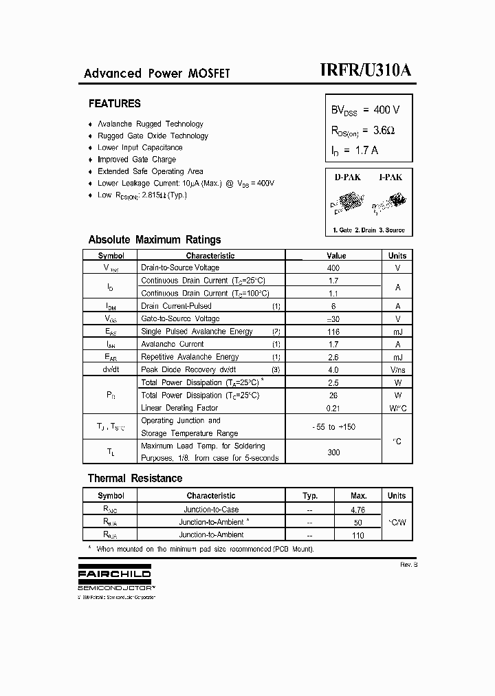 IRFU310A_516363.PDF Datasheet