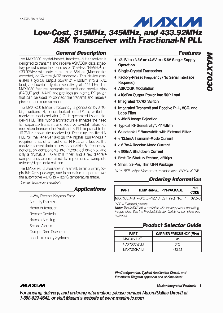 MAX7030_553335.PDF Datasheet