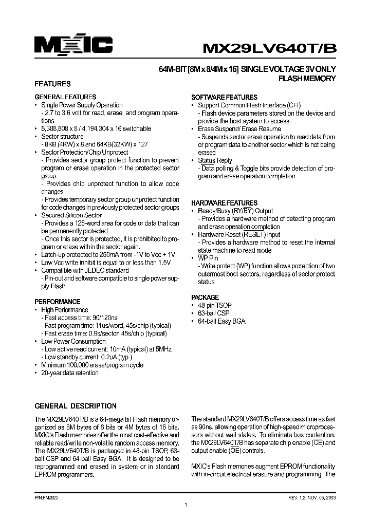 MX29LV640BTC-90_558719.PDF Datasheet