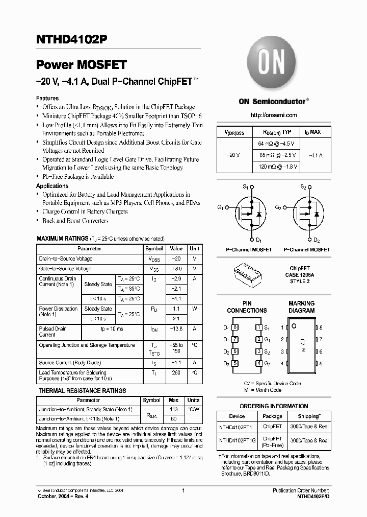 NTHD4102P_547326.PDF Datasheet