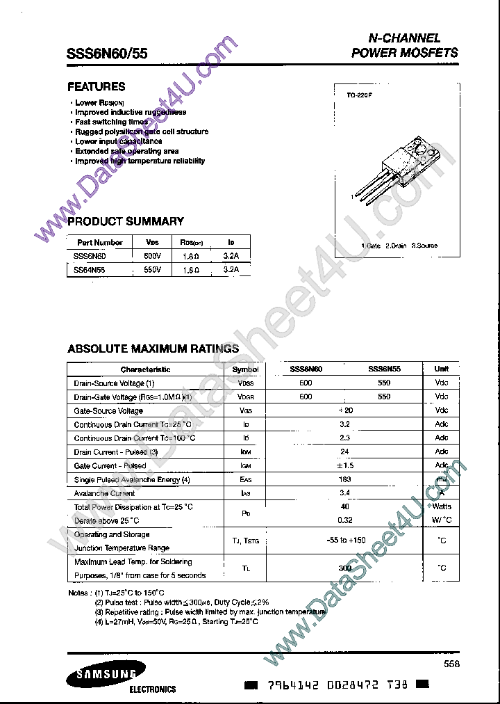 SSS6N55_516606.PDF Datasheet