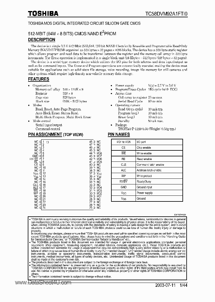 TC58DVM92A1FT0_503980.PDF Datasheet