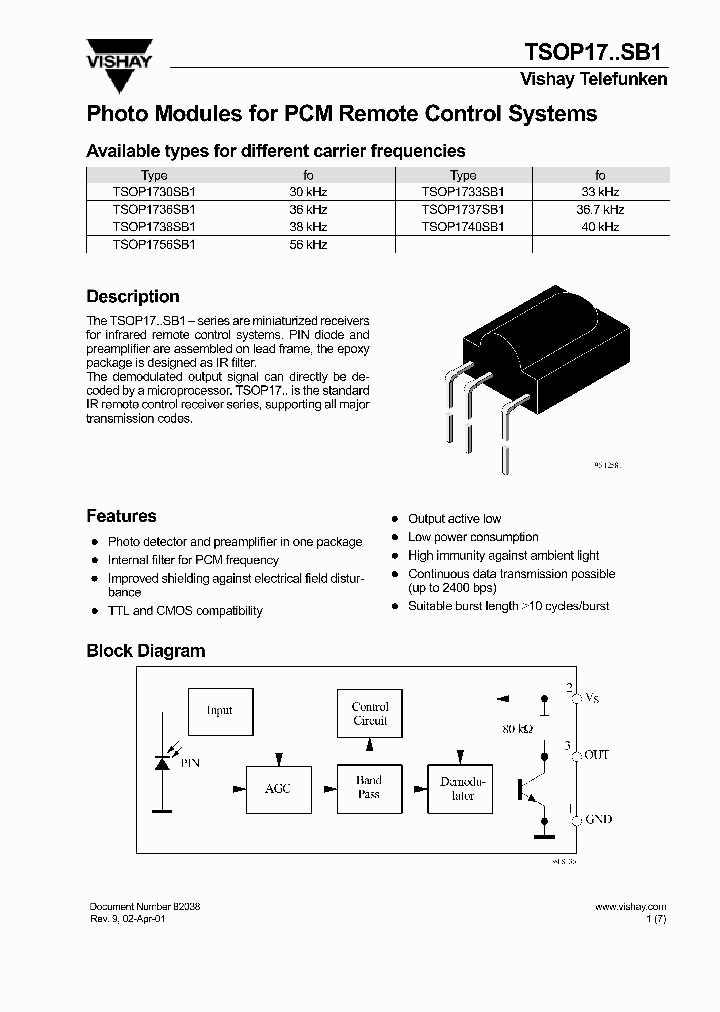 TSOP1733SB1_557841.PDF Datasheet