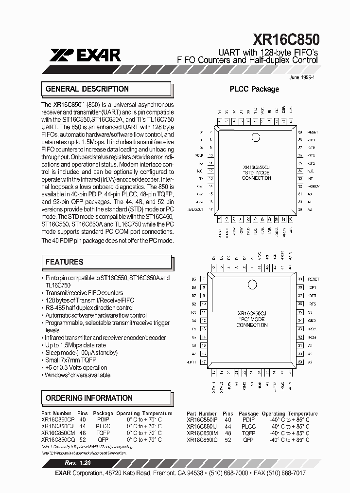 XR16C850_498271.PDF Datasheet