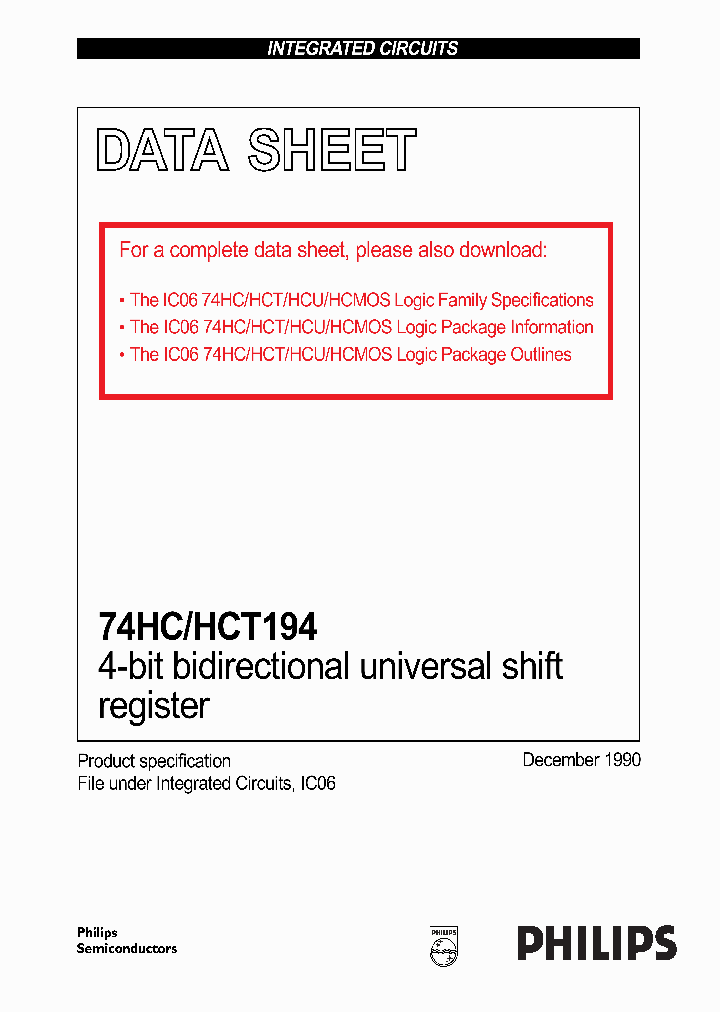 74HC194_783812.PDF Datasheet