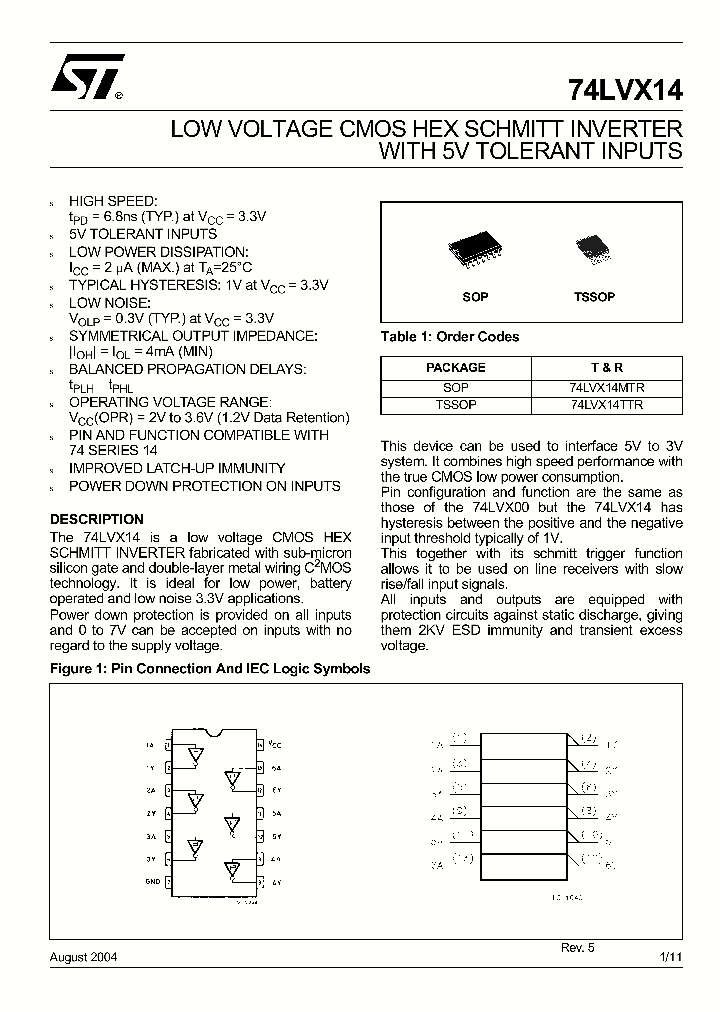 74LVX14MTR_677358.PDF Datasheet