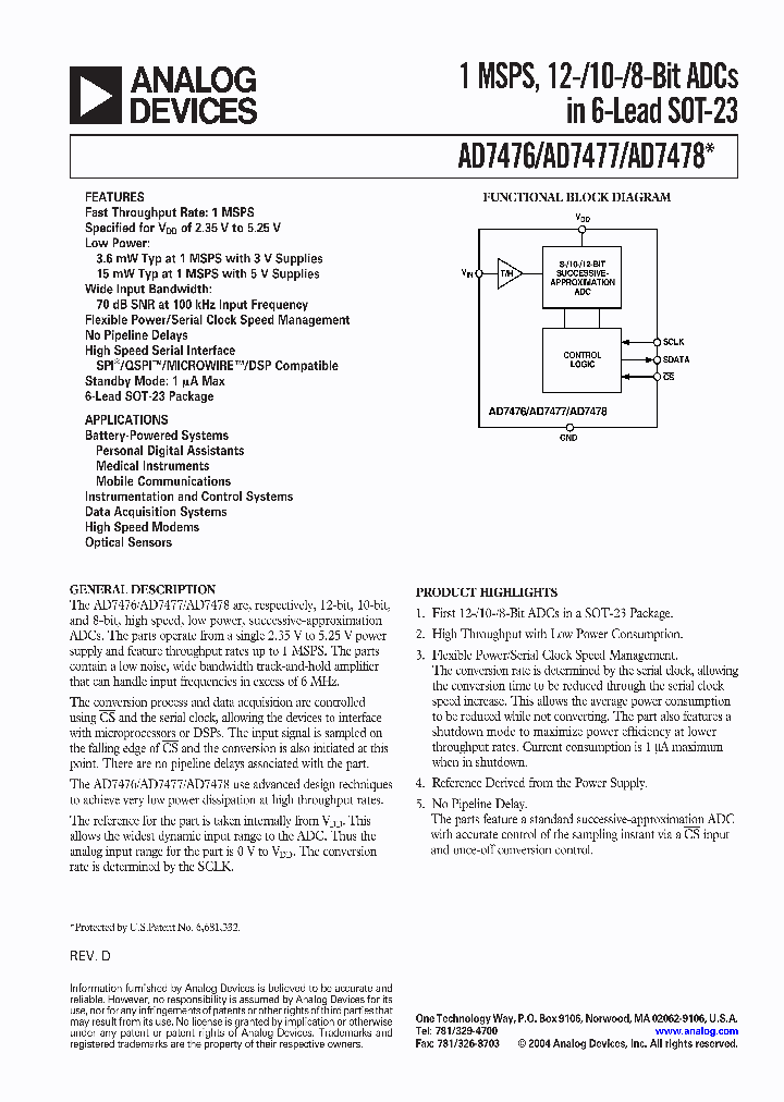 AD7477SRT-REEL_413896.PDF Datasheet