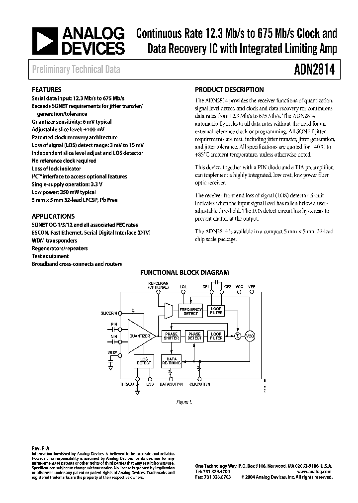 ADN2814_679682.PDF Datasheet