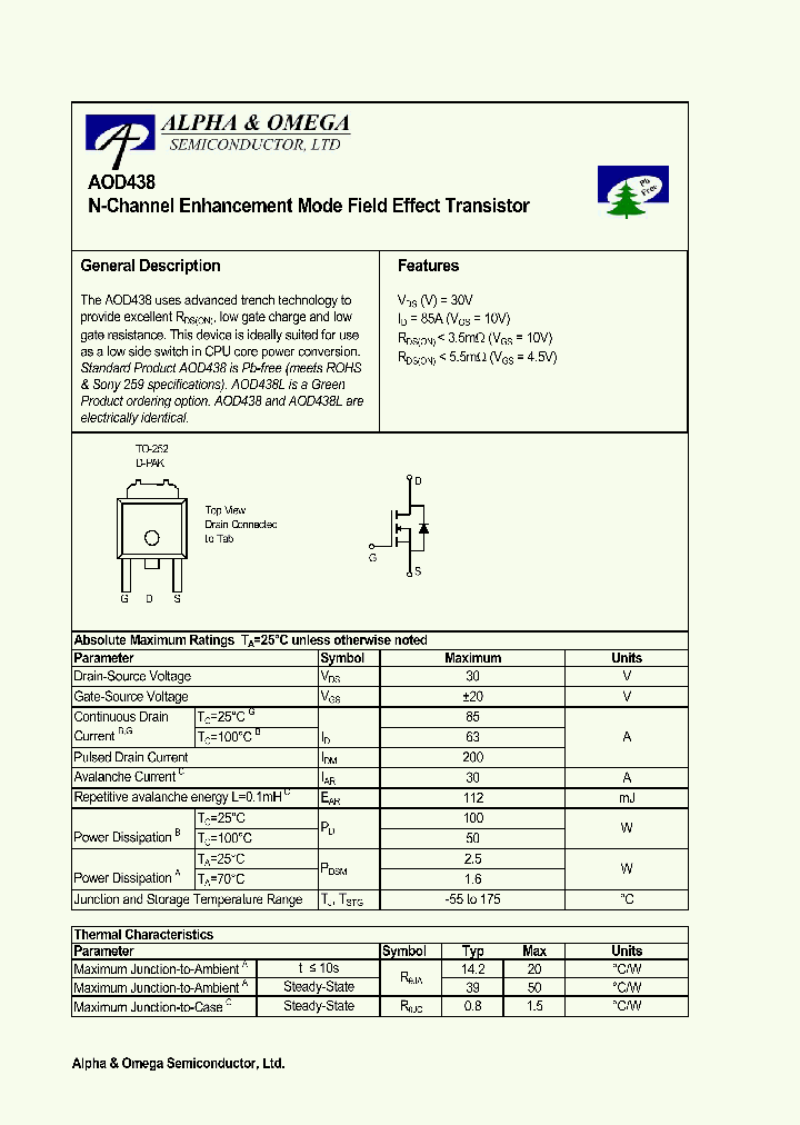 AOD438L_610119.PDF Datasheet