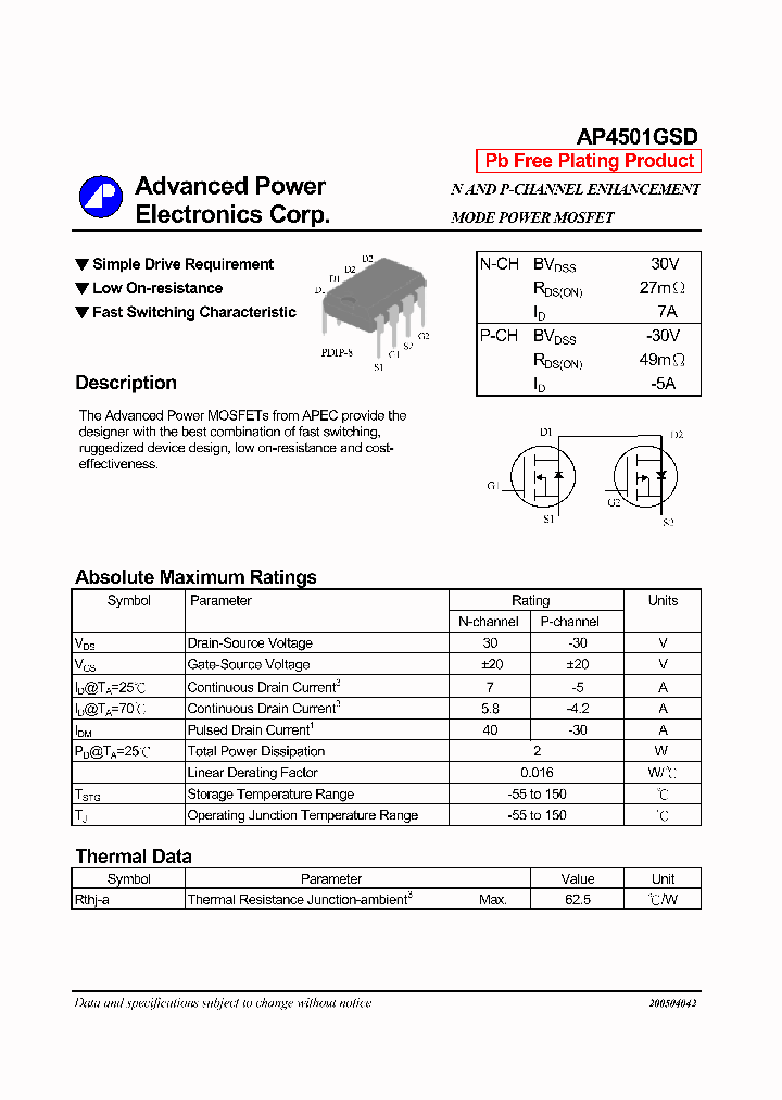 AP4501GSD_642897.PDF Datasheet