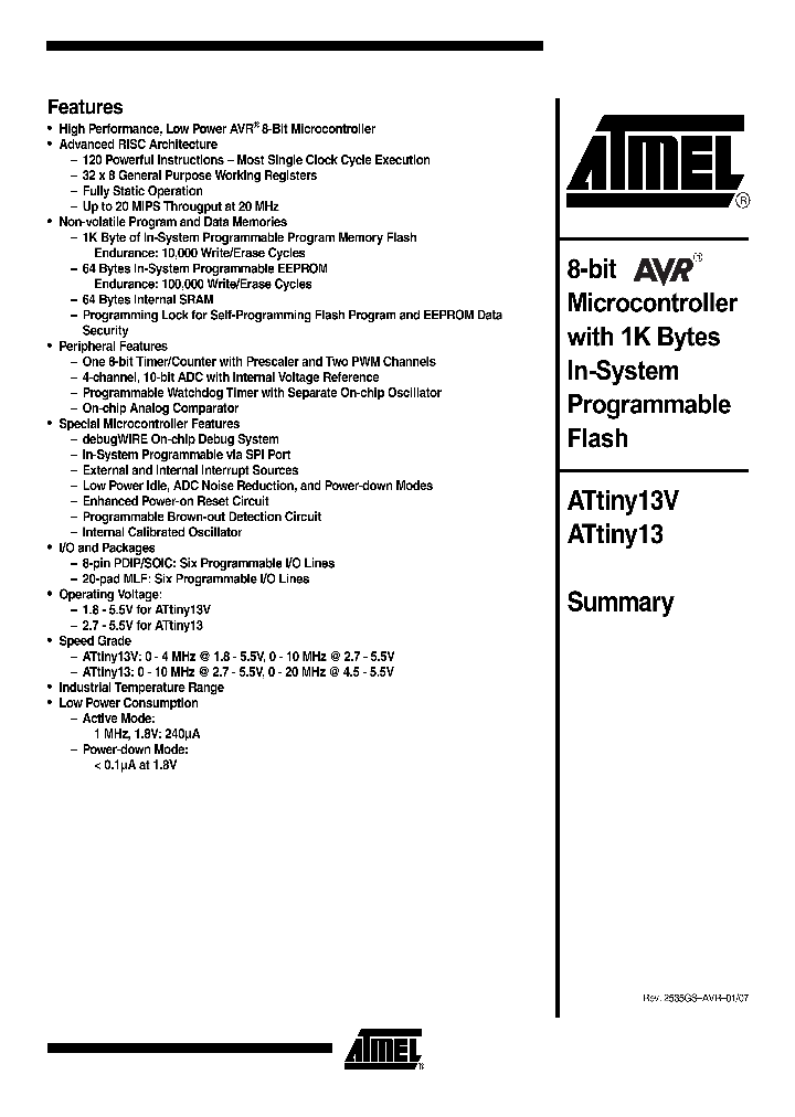 ATTINY13V-10PI_756650.PDF Datasheet