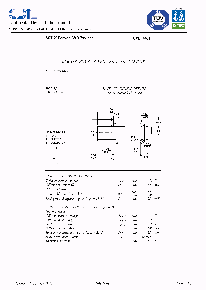 CMBT4401_633707.PDF Datasheet