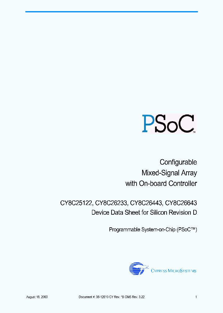 CY8C26443_86924.PDF Datasheet