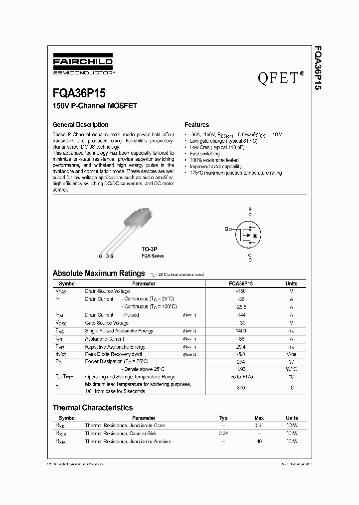 FQA36P15_586876.PDF Datasheet