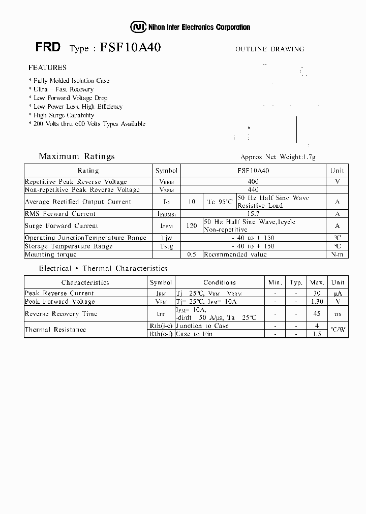 FSF10A40_752033.PDF Datasheet