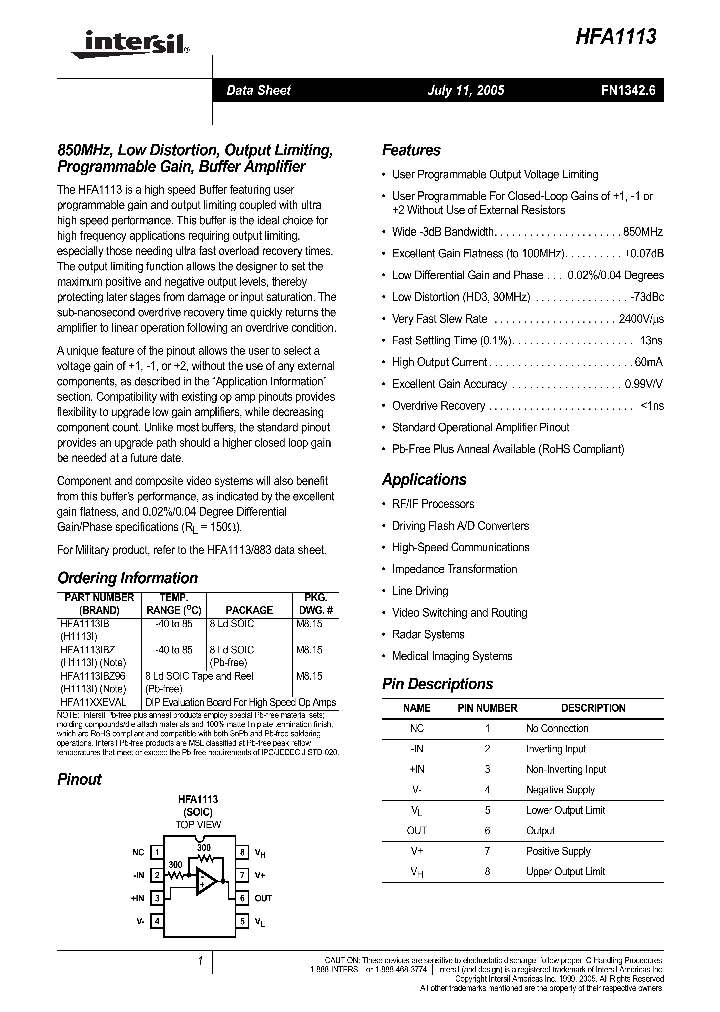 HFA1113IBZ_580555.PDF Datasheet