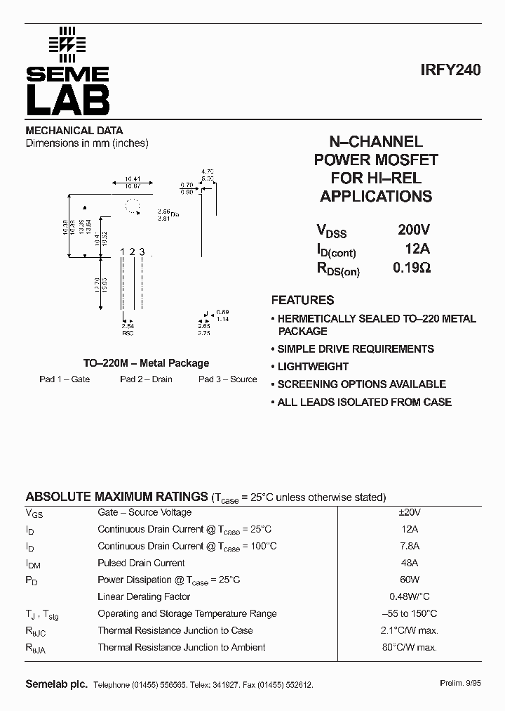 IRFY240_566312.PDF Datasheet