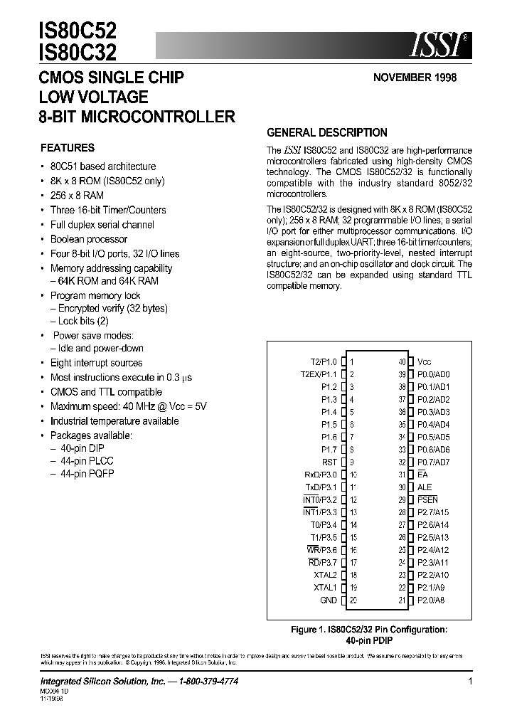 IS80C52_459799.PDF Datasheet