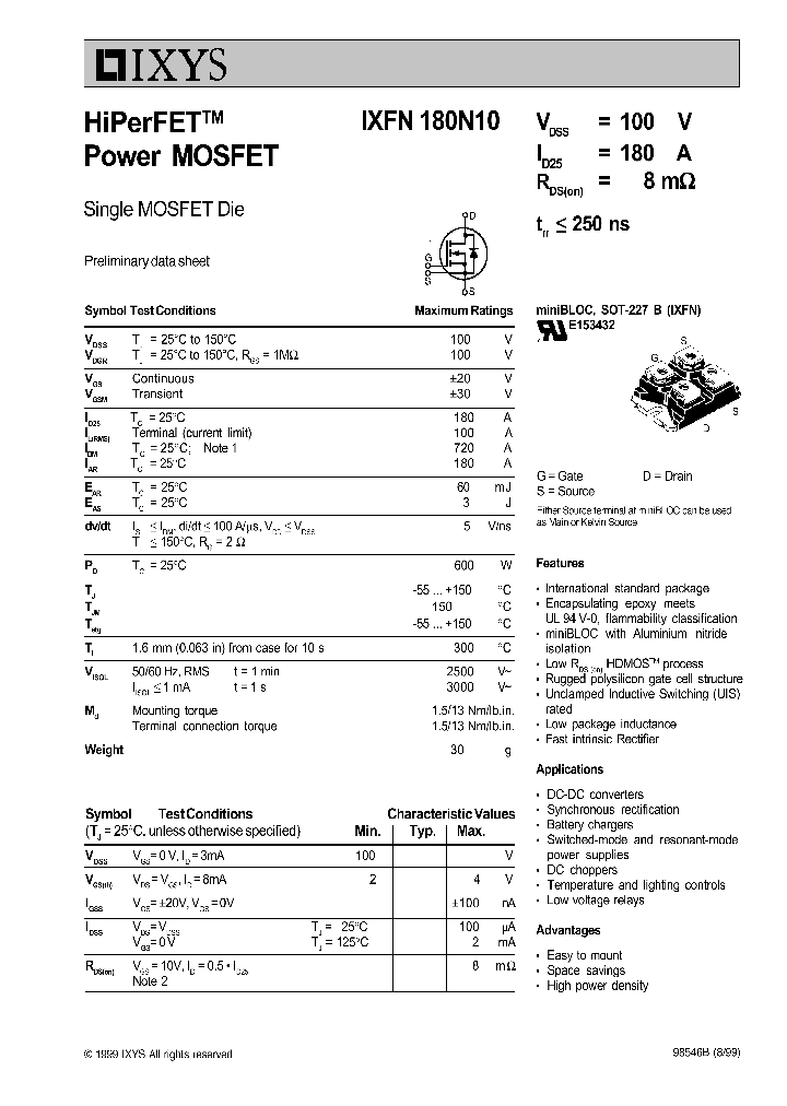 IXFN180N10_235160.PDF Datasheet