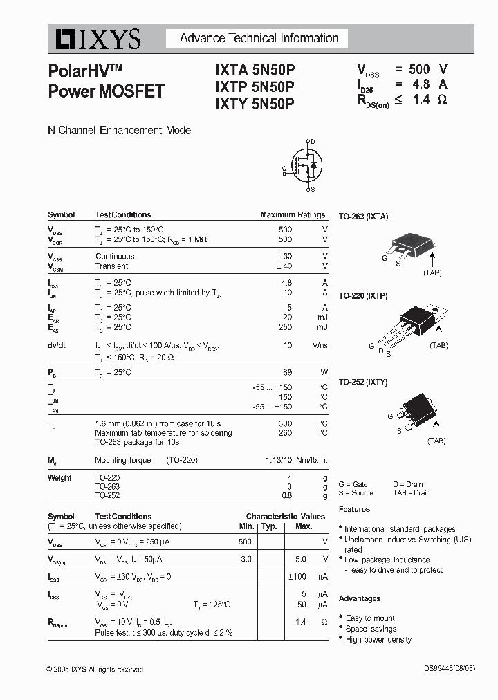 IXTA5N50P_566650.PDF Datasheet