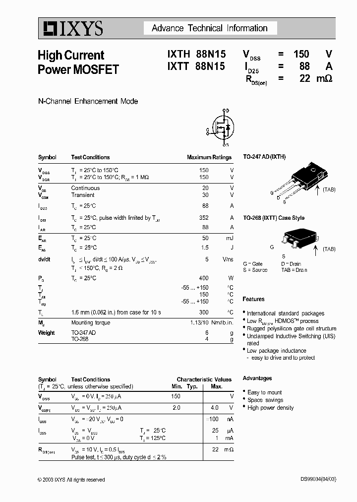 IXTH88N15_564777.PDF Datasheet