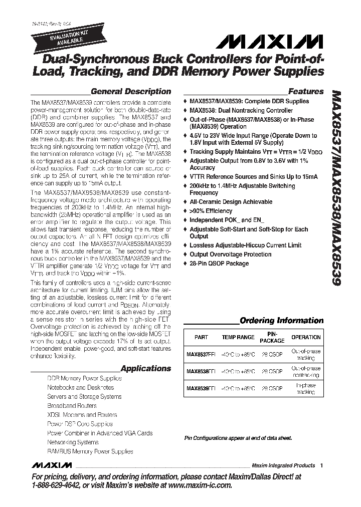 MAX8538EEI_572381.PDF Datasheet