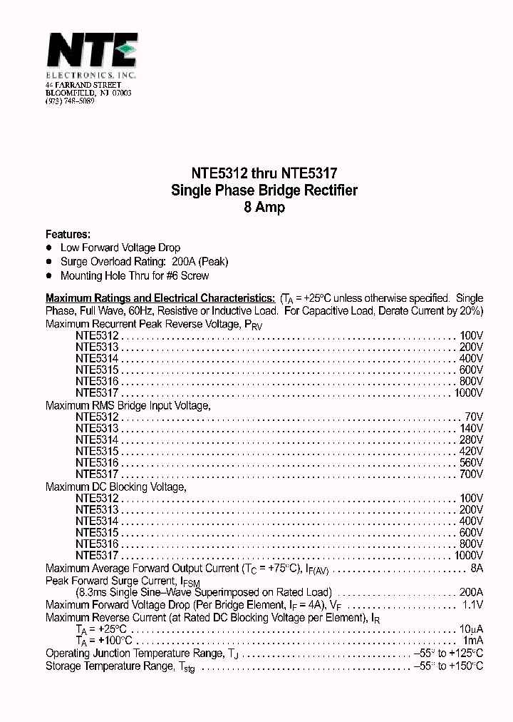 NTE5312_69978.PDF Datasheet