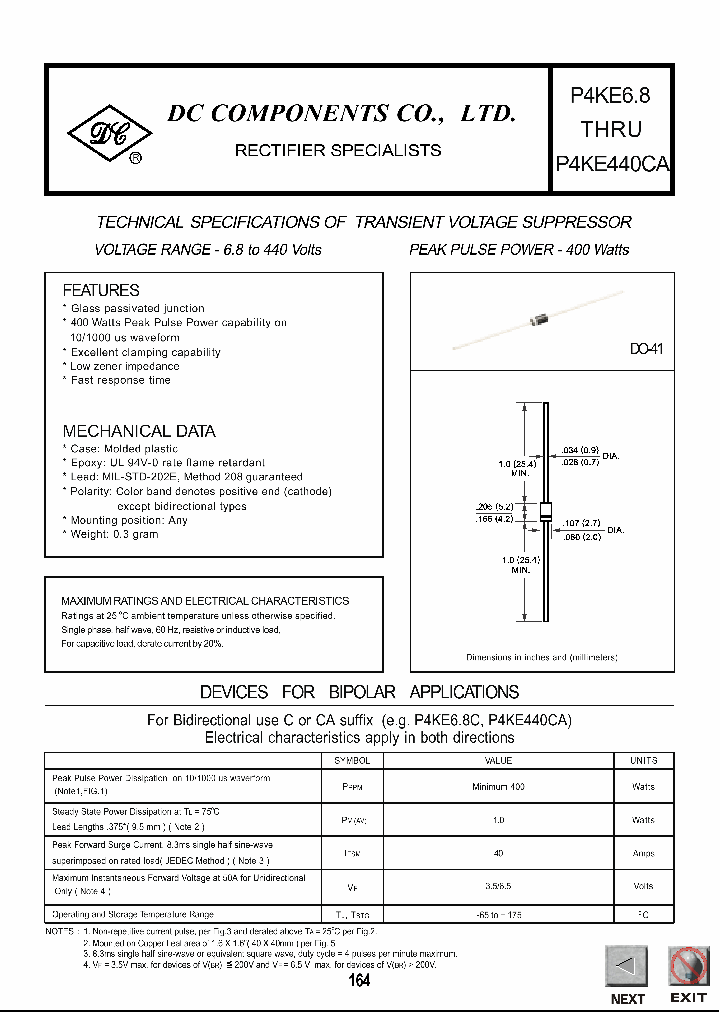 P4KE100_575567.PDF Datasheet