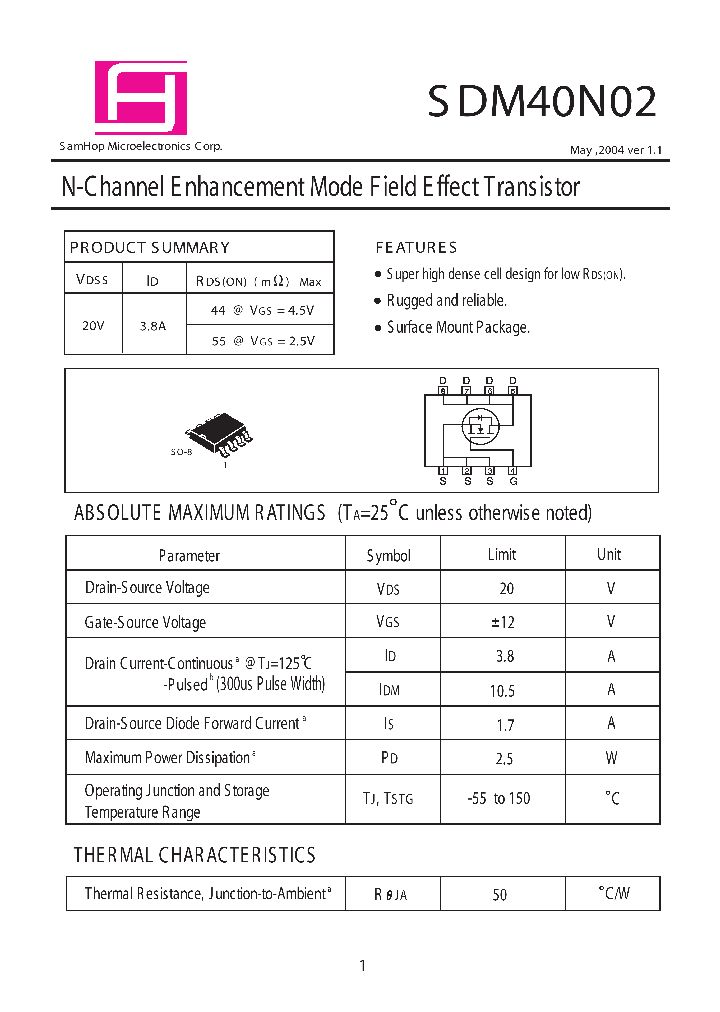 SDM40N02_567747.PDF Datasheet