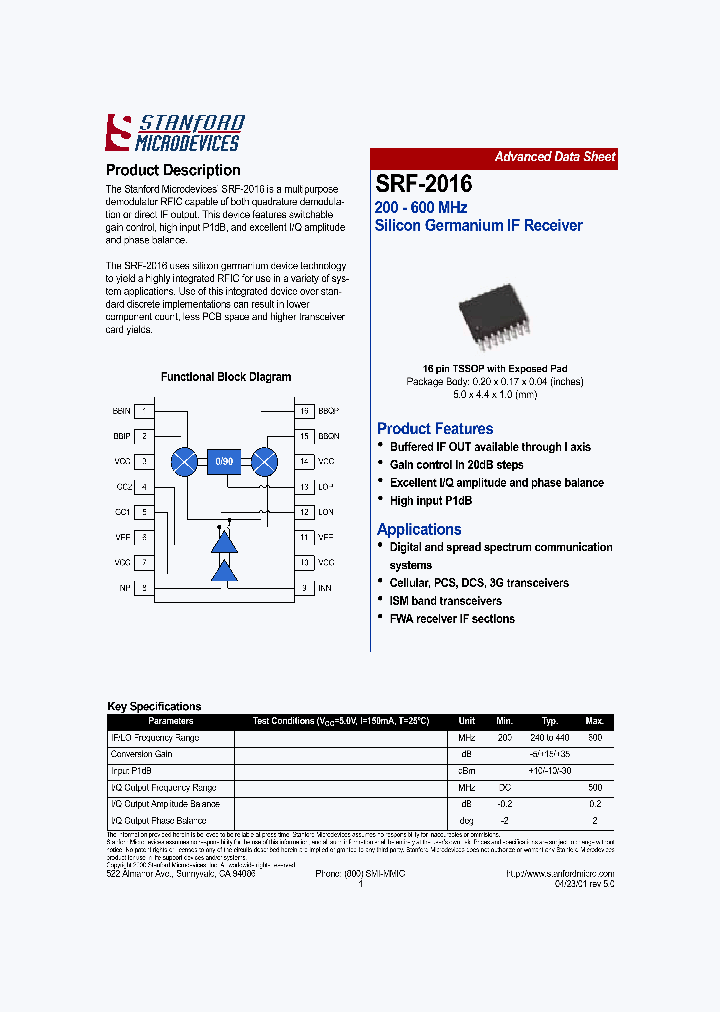 SRF-2016_589468.PDF Datasheet