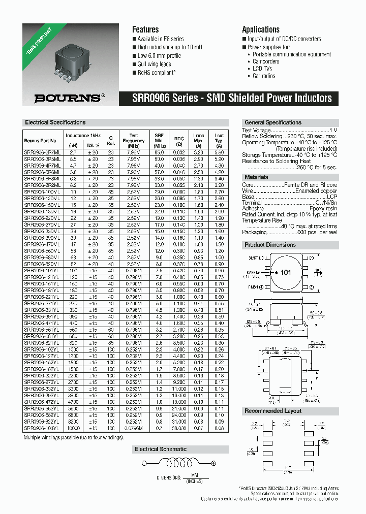 SRR0906-122YL_695712.PDF Datasheet