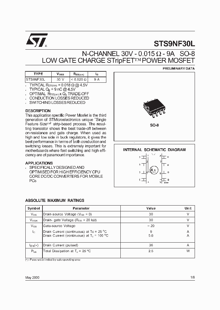 STS9NF30L_589392.PDF Datasheet
