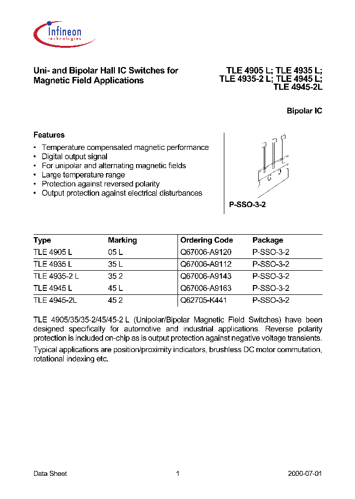 TLE4945_562410.PDF Datasheet