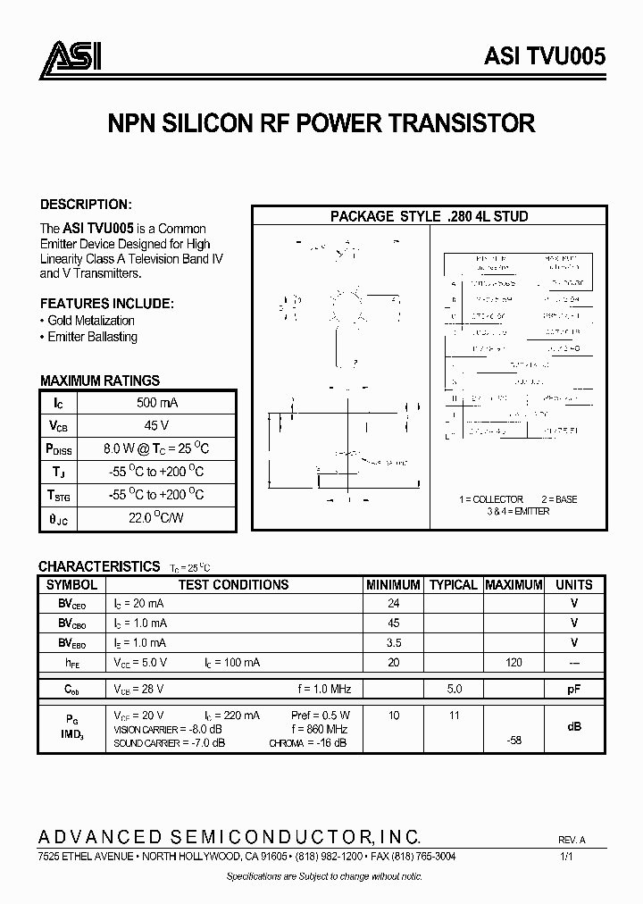 TVU005_650299.PDF Datasheet