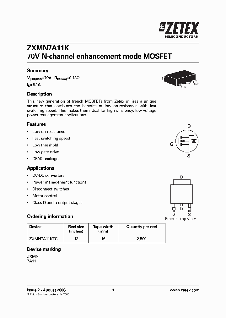 ZXMN7A11KTC_731124.PDF Datasheet