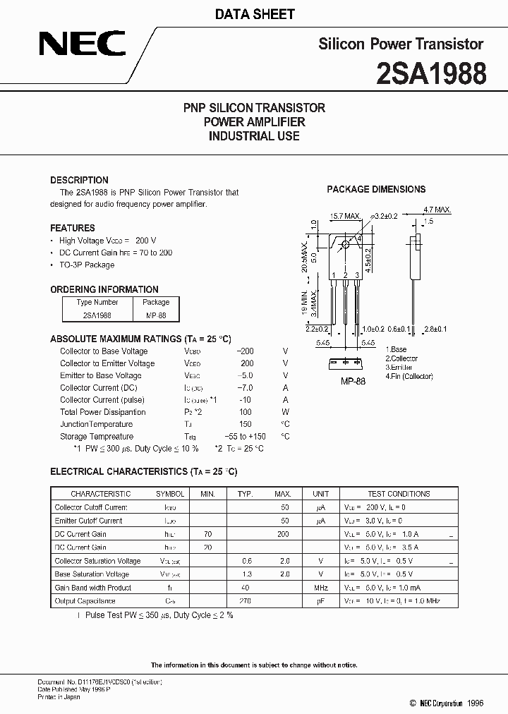 2SA1988_1022663.PDF Datasheet