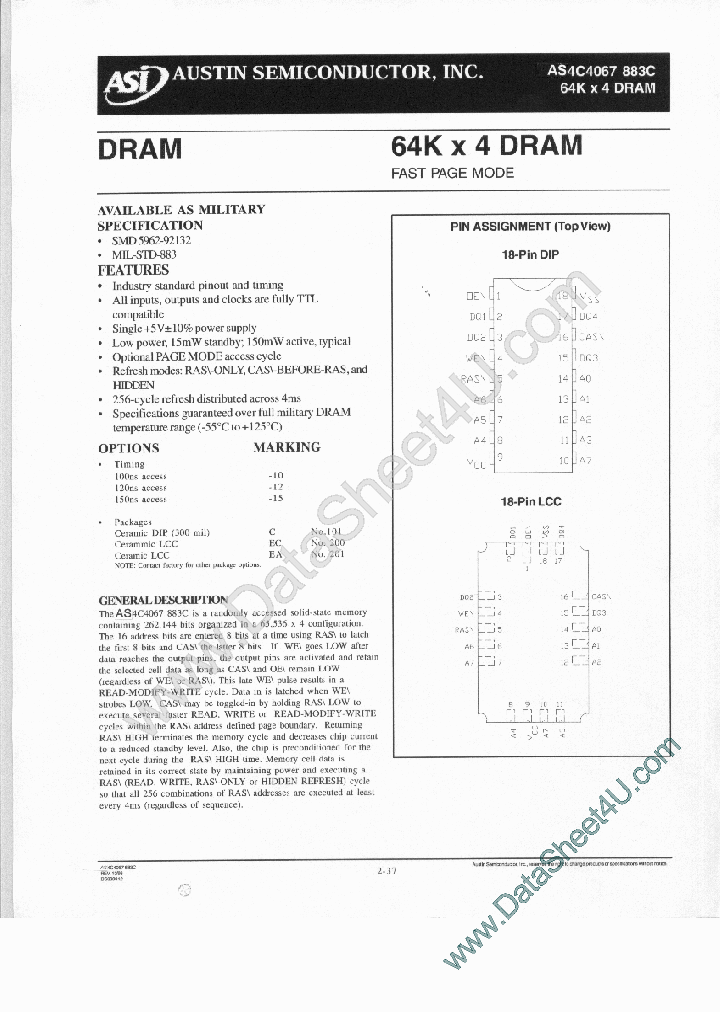 AS4C4067_886940.PDF Datasheet