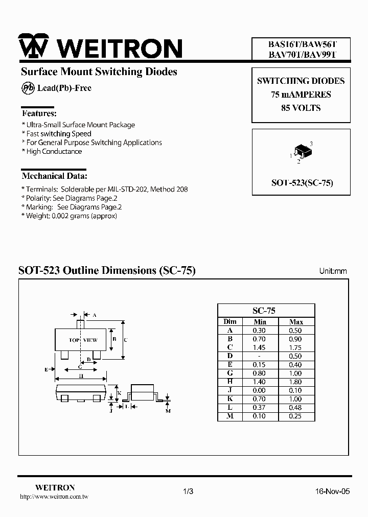 BAV99T_910727.PDF Datasheet