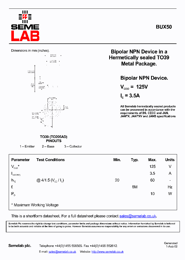 BUX50_1017808.PDF Datasheet