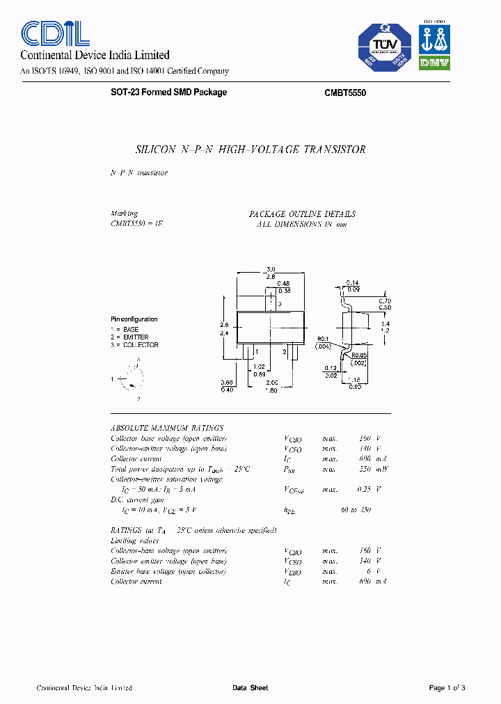 CMBT5550_633686.PDF Datasheet
