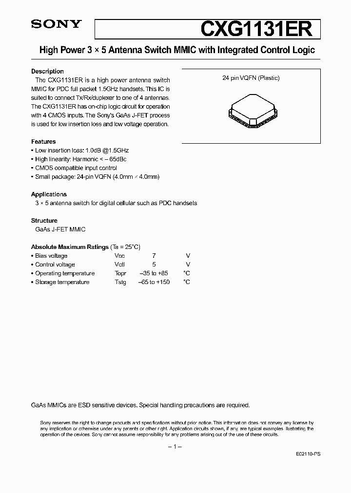 CXG1131ER_1016245.PDF Datasheet
