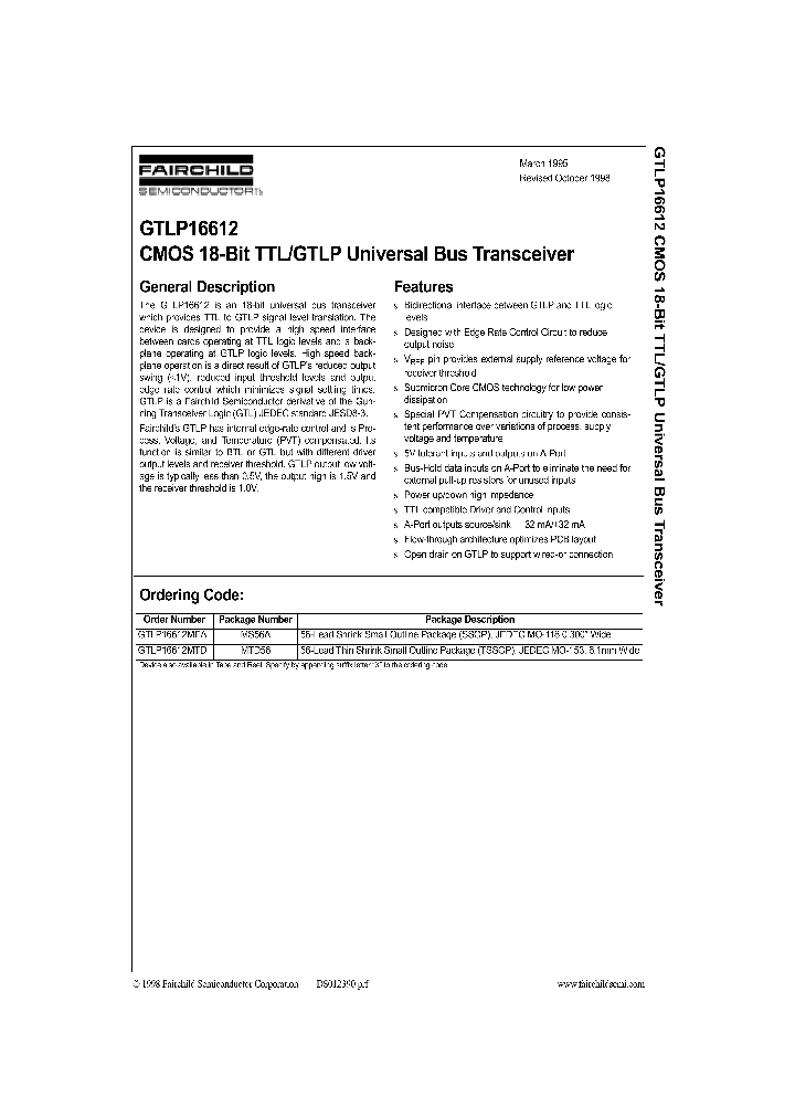 GTLP16612_922352.PDF Datasheet