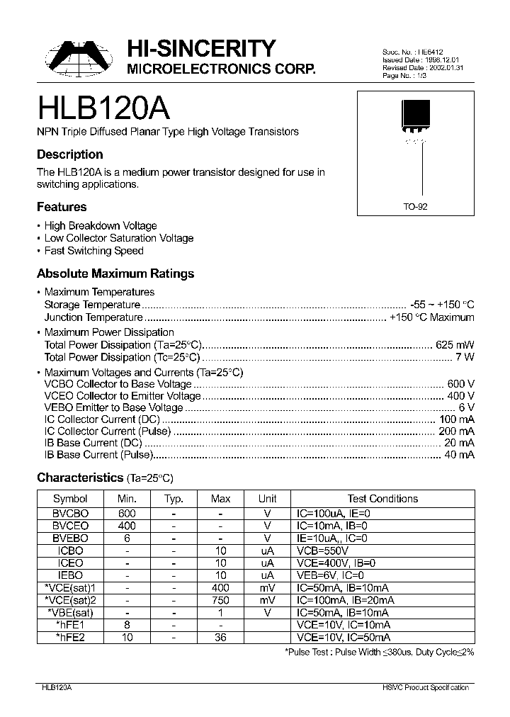 HLB120A_618585.PDF Datasheet